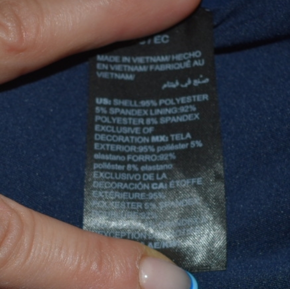 White House Black Market Deep Blue Wrap Blouse - Picture 7 of 7